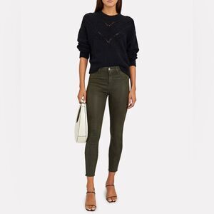NEW L’Agence Margot Coated Skinny Jeans in Army Coated Womens Waist Size 24